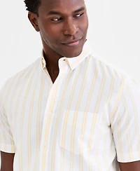 Club Room Men's Short-Sleeve Striped Oxford Shirt, Macy's Exclusive - Ox Sail Stripe Yd