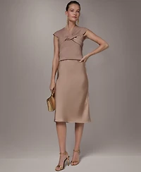 Donna Karan New York Women's Bias Midi Skirt