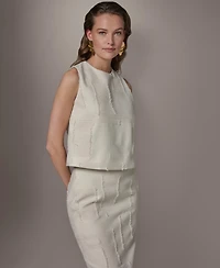 Donna Karan New York Women's Side Slit Crop Top