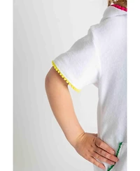 Florence Eiseman Little Girls Terry Coverup with Pom Poms