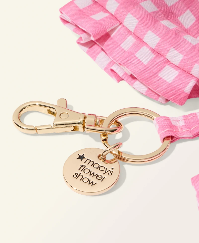 Macy's Flower Show Oversized Pink Gingham Bow Bag Charm, Macy's Exclusive