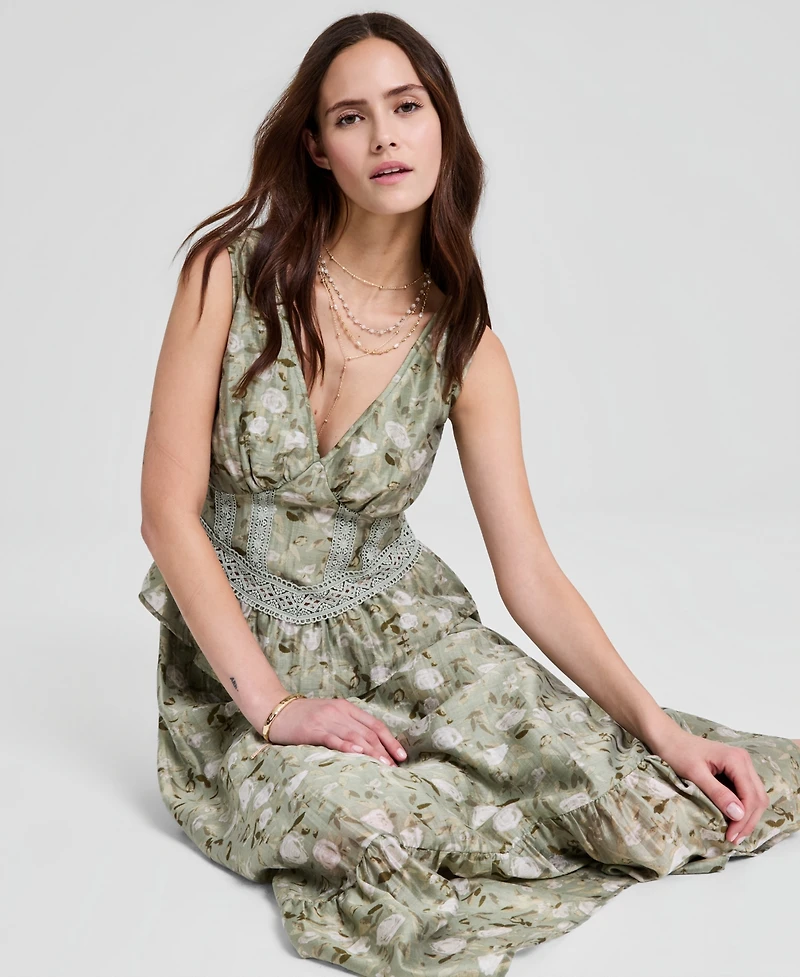And Now This Women's Corset Peplum Maxi Dress, Macy's Exclusive