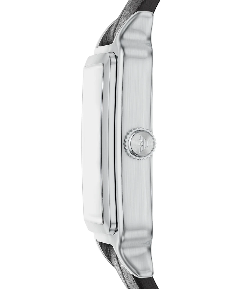 Emporio Armani Men's Quartz Three-Hand Brown Leather Watch, 36mm