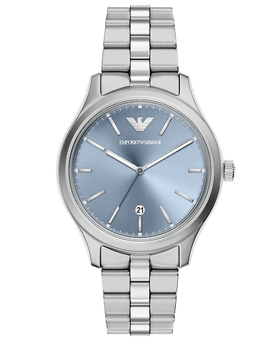Emporio Armani Men's Quartz Three-Hand Silver Stainless Steel Watch, 41mm