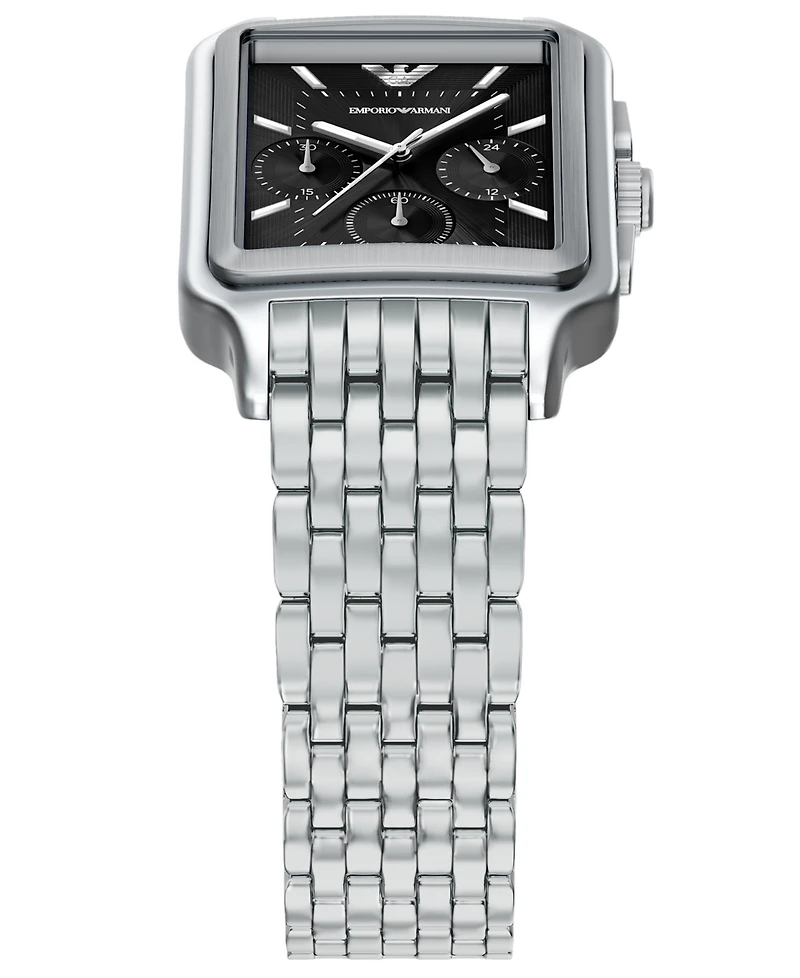 Emporio Armani Men's Quartz Chronograph Silver Stainless Steel Watch, 38mm