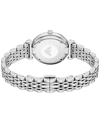 Emporio Armani Women's Quartz Two-Hand Silver Stainless Steel Watch, 28mm