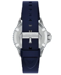Emporio Armani Men's World Explorer Solar Three Hand Blue Silicone Watch, 42mm