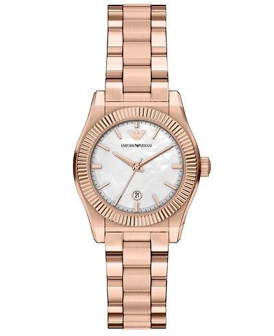 Emporio Armani Women's Quartz Three-Hand Rose Gold Stainless Steel Watch, 32mm