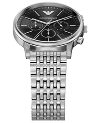 Emporio Armani Men's Quartz Chronograph Silver Stainless Steel Watch, 42mm