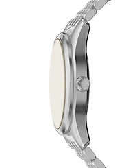 Emporio Armani Men's Automatic Three-Hand Silver Stainless Steel Watch, 43mm