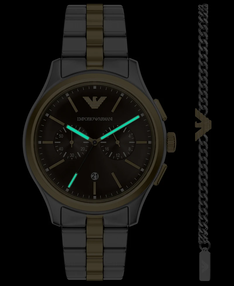 Emporio Armani Men's Quartz Chronograph Two-Tone Stainless Steel Watch, 42mm