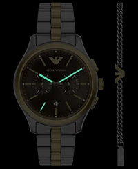 Emporio Armani Men's Quartz Chronograph Two-Tone Stainless Steel Watch, 42mm