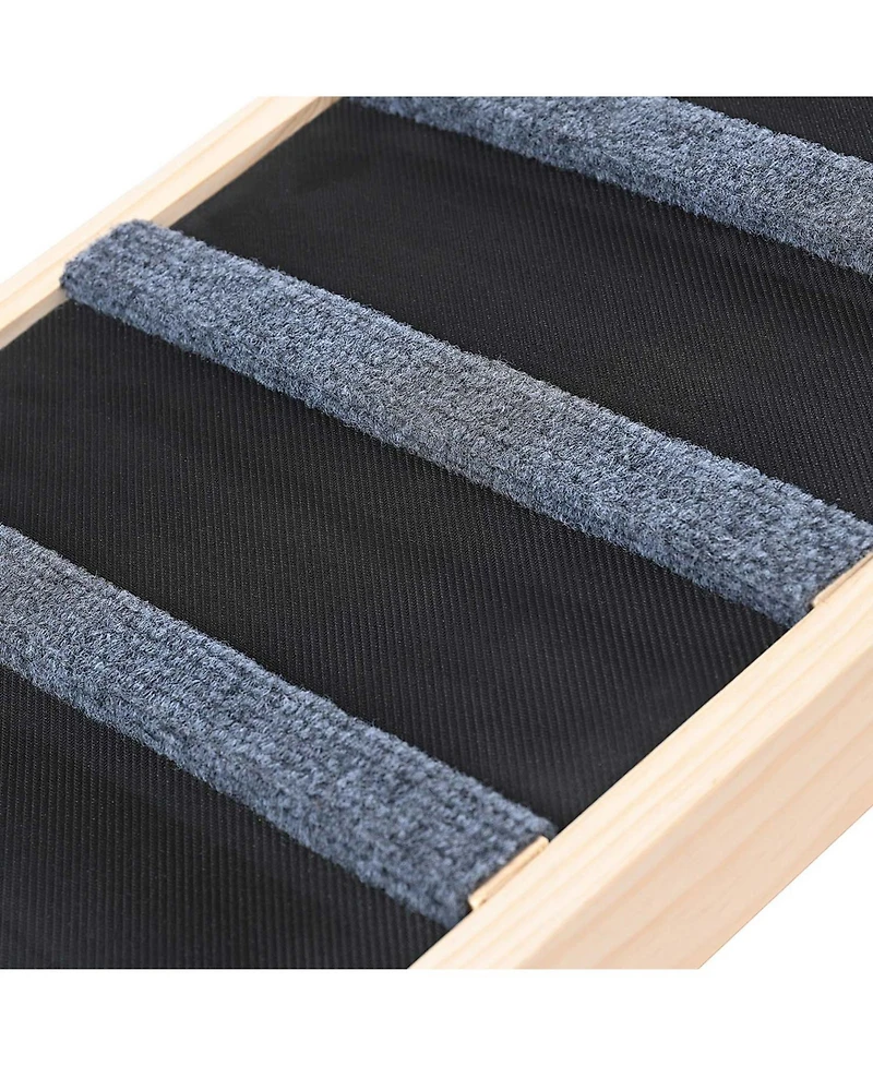 Aostirmotor Adjustable Wooden Dog Ramp: Folding 41.3" Pet Ramp for Bed, Couch, or Car