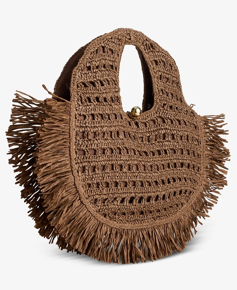 I.n.c. International Concepts Fringe Trim Straw Tote, Macy's Exclusive