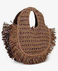 I.n.c. International Concepts Fringe Trim Straw Tote, Macy's Exclusive