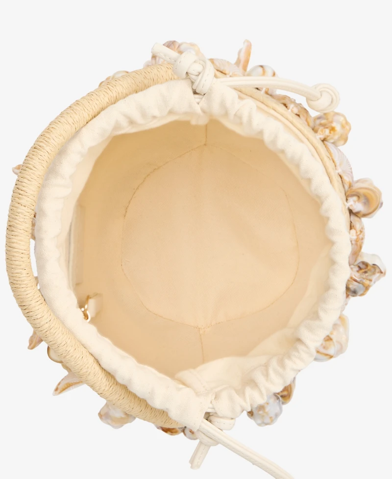 I.n.c. International Concepts Shell Embellished Straw Bucket Bag, Macy's Exclusive