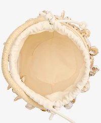 I.n.c. International Concepts Shell Embellished Straw Bucket Bag, Macy's Exclusive