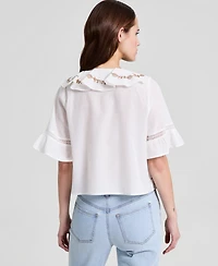 And Now This Petite V-Neck Embroidered Top, Macy's Exclusive