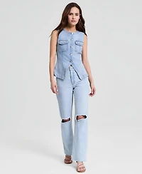 And Now This Women's Denim Sleeveless Flyaway Vest, Macy's Exclusive