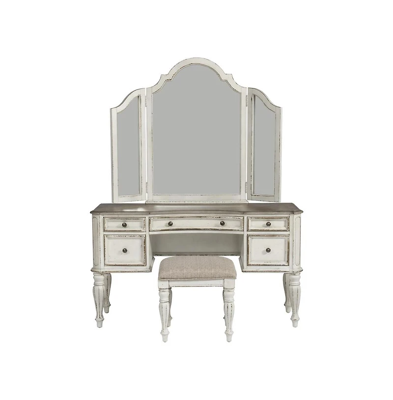 Liberty Furniture Industies, Inc Magnolia Manor 3 Piece Vanity Set in Antique White
