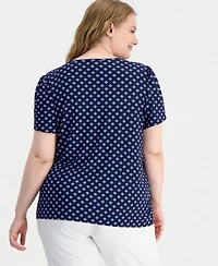 Anne Klein Essentials Plus Tulip-Sleeve Knit Top