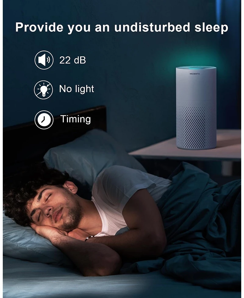 Morento Air Purifiers for Home Large Room Up to 1076 Ft2, H13 Hepa Air Purifiers for Bedroom 22 dB, Air Cleaners for Pet Dander, Dust, Pollen, Odor, S