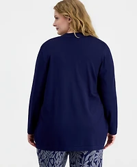 Ak Anne Klein Plus Open-Front Cardigan