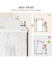 gaomon 67.4" Tall 5-Tier Farmhouse Bookcase – Wooden Bookshelf with Open Display Shelves and Storage, Freestanding Home Office, Living Roo