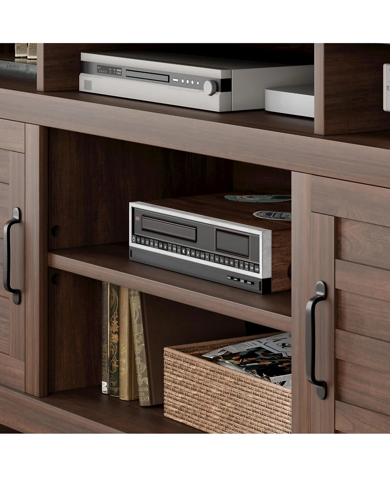 gaomon Tv Stand, Entertainment Center with Adjustable Shelves, Farmhouse Tv Stand with Cabinet Doors,for Living Room