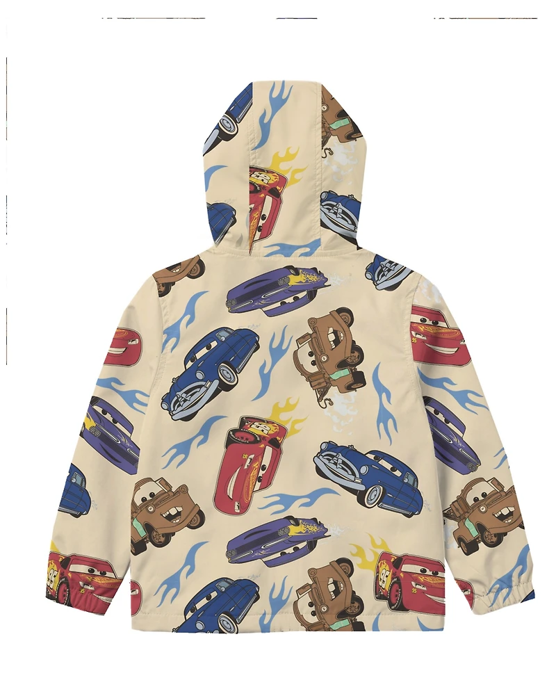 Cars Boys' 2T-7 Printed Hooded Windbreaker Jacket