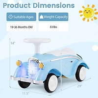 Slickblue Toddler Ride On Toy Classic Sliding Car with Horn & Led Headlight