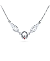 Bling Jewelry Celtic Friendship Heart Trinity Love Knot Collar Claddagh Necklace with and Red Garnet