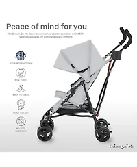 Dream On Me Toddler Rover Stroller: Lightweight, compact travel umbrella stroller. One-hand fold, lockable rear wheels, adjustable canopy, & 3-point h