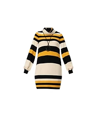 Ivonne Women's Long Sleeve Color Block Shift Dress