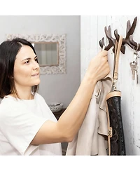 Yigii Antique Cast Iron Deer Wall Hooks for Coats, Hats, Keys