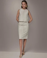 Donna Karan New York Petite Round Neck Crop Top