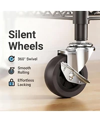 Yigii Heavy Duty Metal Garment Rack - 620lb Capacity, 6 Tiers, Adjustable Shelves, Lockable Wheels, Easy Assembly