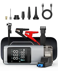 Sugift Portable 4-in-1 Car Jump Starter 1000A, 150 Psi Air Compressor, Handheld Vacuum, Led Emergency Light, Power Bank