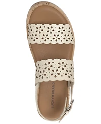 Lucky Brand Women's Elsie Double Band Round Toe Wedge Sandals