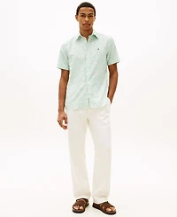 Tommy Hilfiger Men's Short-Sleeve Linen-Blend Printed Shirt