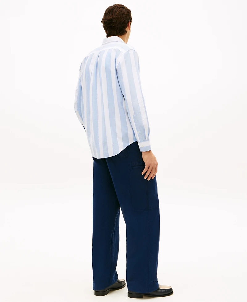 Tommy Hilfiger Men's Preppy Striped Long-Sleeve Oxford Shirt