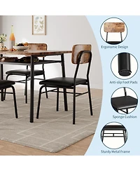gaomon Dining Table for 2 with Storage Rack Small Kitchen Table for 2 with Metal Frame Square Table with Upholstered Chairs