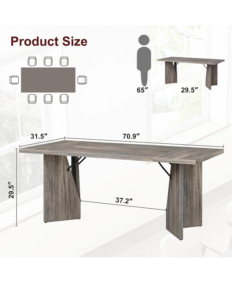 gaomon Dining Room Table 6 Inch Rectangular Kitchen Table Dining Room Furniture with Sturdy Frame Thickened Long Tabledesk and Dinner Desk