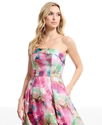 Dress the Population Women's Mika Strapless Floral