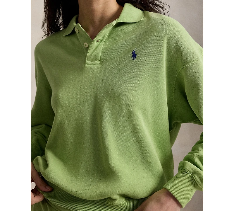 Polo Ralph Lauren Women's Lightweight Fleece Long-Sleeve Polo Sweatshirt