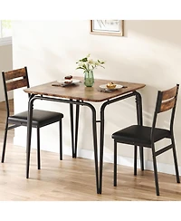 Gaomon 3 Piece Dining Table Set for 2 – Small Square Table with 2 Chairs, Space Saving Dinette Set for Kitchen, Dining Room & Small Apartments