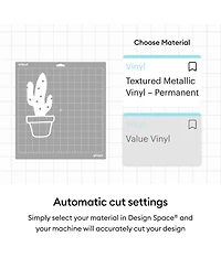 Cricut Textured Metallic Vinyl Permanent, Luxe Sampler - 12 in x 12 in Sheets (6 ct)