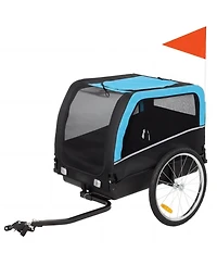 Aostirmotor Pet Bike Trailer Carrier for Dogs & Small Animals, Collapsible Stroller Bicycle Attachment