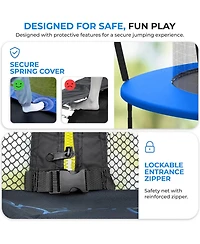 “SereneLife Outdoor Trampoline with Enclosure Net & Ladder, Heavy Duty Trampoline for Kids & Adults (8–14 Ft)”