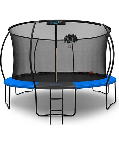 “SereneLife Outdoor Trampoline with Enclosure Net & Ladder, Heavy Duty Trampoline for Kids & Adults (8–14 Ft)”